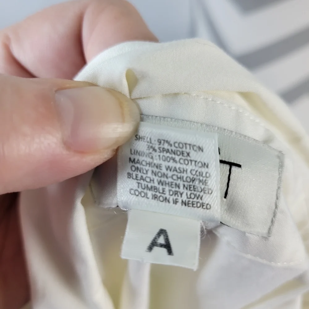 Ann Taylor Loft White Sleeveless Shirt Dress Cotton Size 12 - Picture 15 of 15